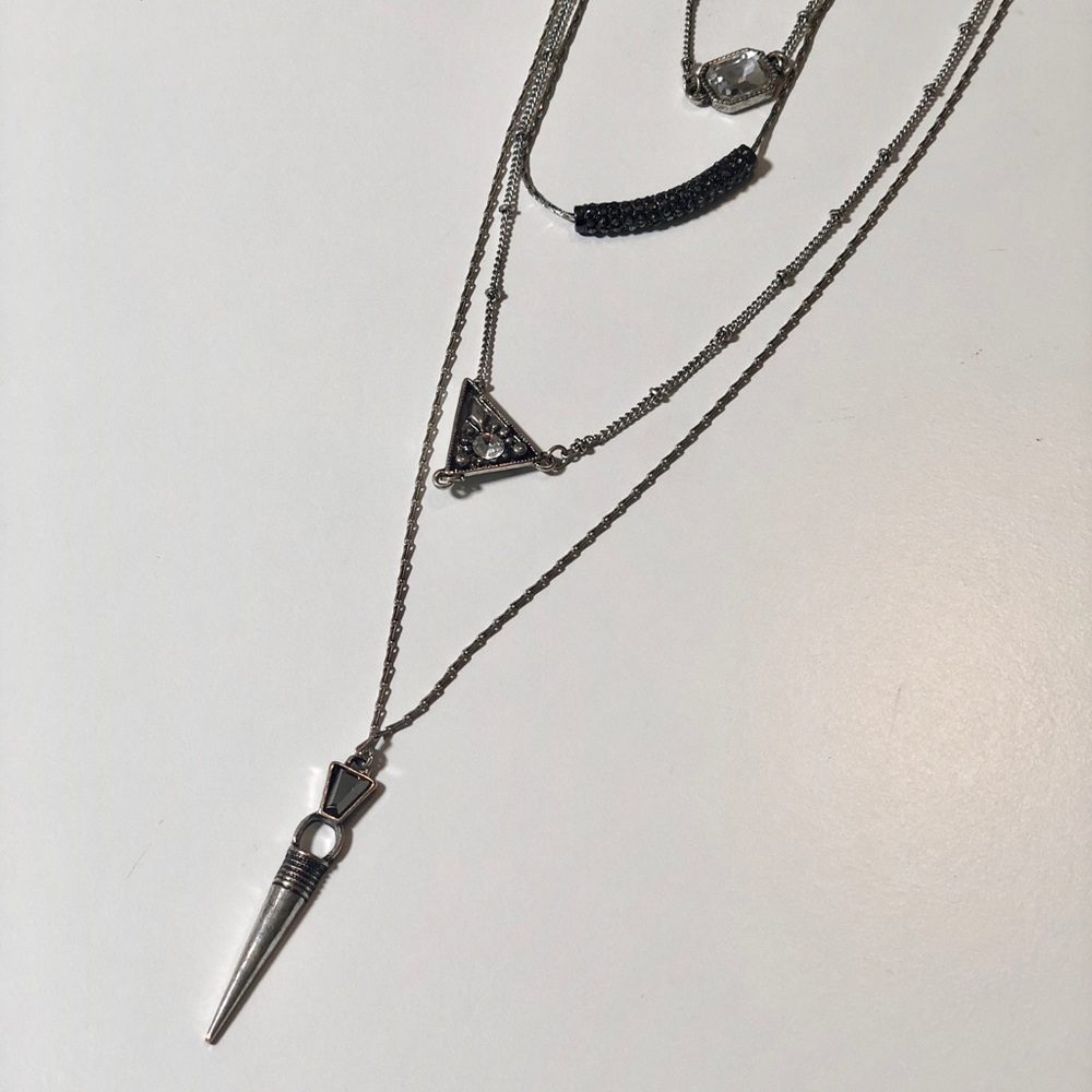 Layered, Silver Necklace